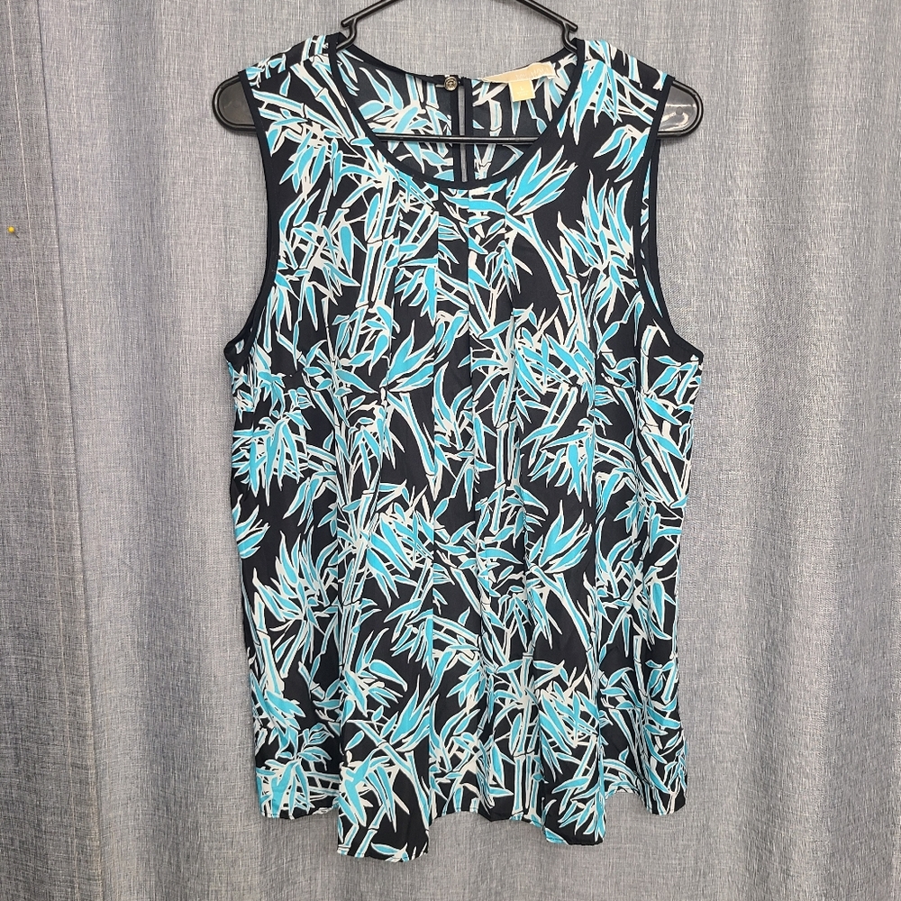 Michael Kors Bamboo Print Sleeveless Top L
